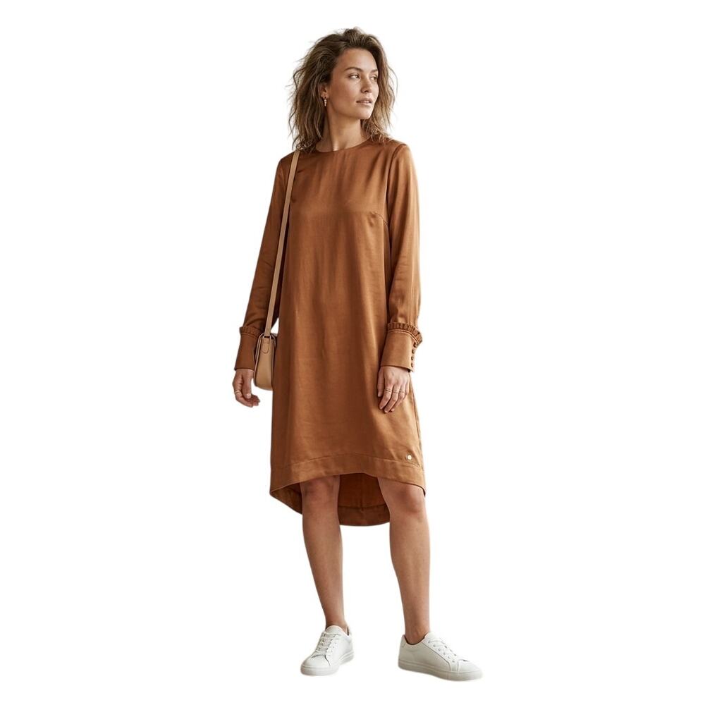 Mos Mosh Bronze Satin High-Low Tunic Dress